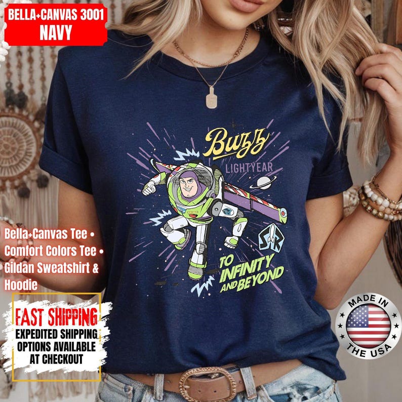 Retro Buzz Lightyear To Infinity And Beyond Shirt, Toy Story Pixar Disney Tee, Space Ranger Shirt, Disneyland Family Trip Matching image 10