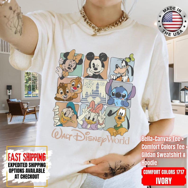 Comfort Colors Walt Disneyworld Retro Shirt, Vintage Disneyworld Tee, Mickey and Friends Vacation T-Shirt, Disney 2026 Trip Outfit image 2