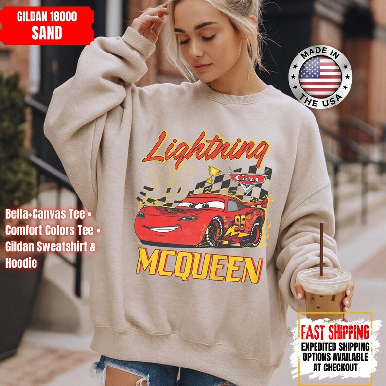Vintage Lightning McQueen Comfort Colors Shirt, Disney Pixar Cars Shirt, Retro McQueen Graphic Tee, Disney Family Vacation Trip Shirt 2026 image 8
