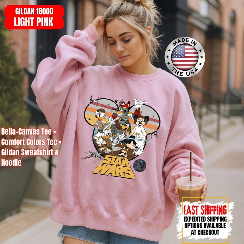 Disney Star Wars Shirt, Mandalorian Sweatshirt, Darth Vader Comfort Colors Shirt, Chewbacca Shirt, Star Jedi Shirt, Luke Skywalker Tee image 11