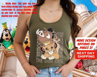 Retro 90s Disney Lion King Vintage Tank Top, Simba Timon Pumbaa Kevin Tank Top, Magic Kingdom Disneyland Holiday Trip 2026