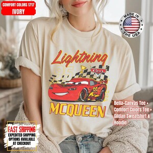 Vintage Lightning McQueen Comfort Colors Shirt, Disney Pixar Cars Shirt, Retro McQueen Graphic Tee, Disney Family Vacation Trip Shirt 2026 image 5