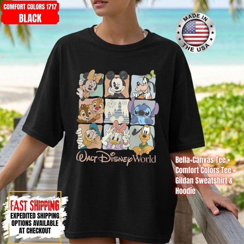 Comfort Colors Walt Disneyworld Retro Shirt, Vintage Disneyworld Tee, Mickey and Friends Vacation T-Shirt, Disney 2026 Trip Outfit image 14