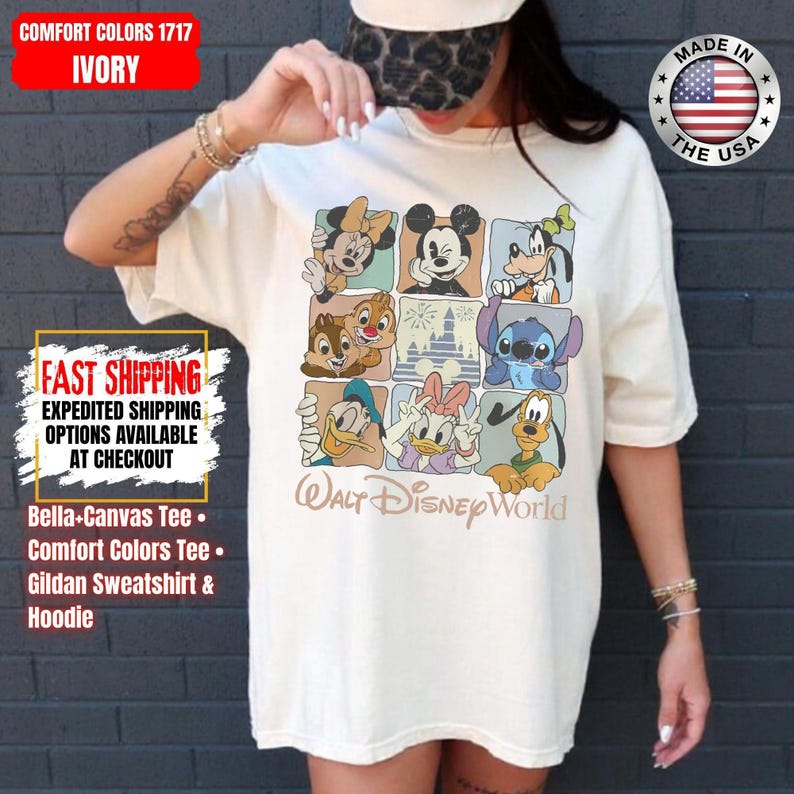 Comfort Colors Walt Disneyworld Retro Shirt, Vintage Disneyworld Tee, Mickey and Friends Vacation T-Shirt, Disney 2026 Trip Outfit image 6