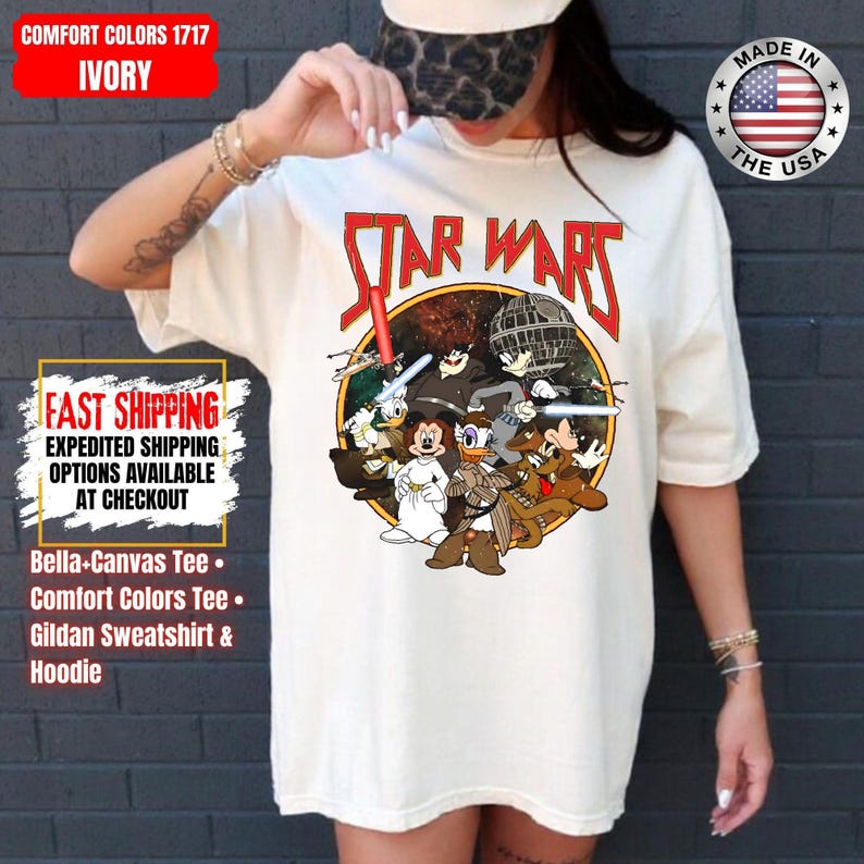 Disney Star Wars Shirt, Mandalorian Sweatshirt, Darth Vader Comfort Colors Shirt, Chewbacca Shirt, Star Jedi Shirt, Luke Skywalker Tee image 1