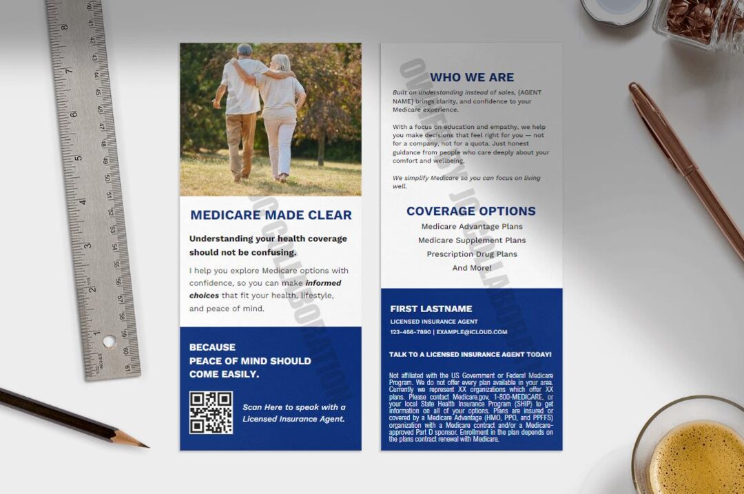Insurance Rack Cards Insurance Agent Rack Card- Simple Blue Advertisement Rack Card for ...