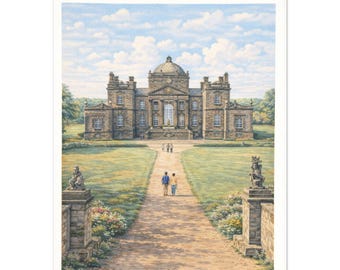 Seaton Delaval Hall Wall Art Print – Northumberland Historic Estate Travel Poster, A2 A3 A4