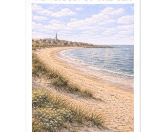 Newbiggin-by-the-Sea Wall Art Print – Northumberland Seaside Town Travel Poster, A2 A3 A4