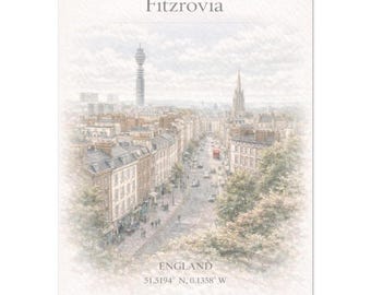 Fitzrovia Print | London Wall Art | Travel Poster | UK Art Print