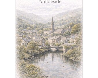 Ambleside Wall Art Print – Cumbria Lake District Town Travel Poster, A2 A3 A4