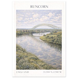 Stampa artistica di Runcorn – Poster di viaggio vintage del Cheshire