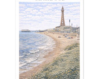 Blackpool Wall Art Print – Lancashire Seaside Resort Travel Poster, A2 A3 A4