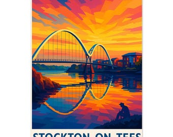 Stockton-on-Tees Art Print | Vintage Teesside Travel Poster