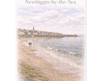 Newbiggin-by-the-Sea Wall Art Print – Northumberland Seaside Town Travel Poster, A2 A3 A4