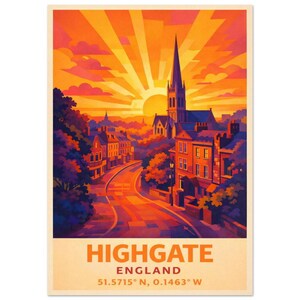Highgate Print | London Wall Art | Travel Poster | UK Art Print