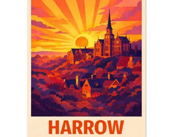 Harrow Print | London Wall Art | Travel Poster | UK Art Print
