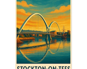 Stockton-on-Tees Art Print | Vintage Teesside Travel Poster