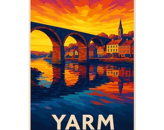 Yarm Bridge Art Print | Vintage Teesside Travel Poster