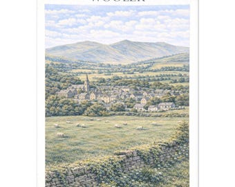 Wooler Wall Art Print – Northumberland Market Town Travel Poster, A2 A3 A4