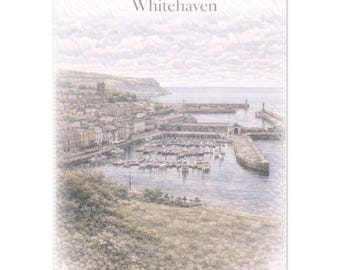 Whitehaven Wall Art Print – Cumbria Harbour Town Travel Poster, A2 A3 A4
