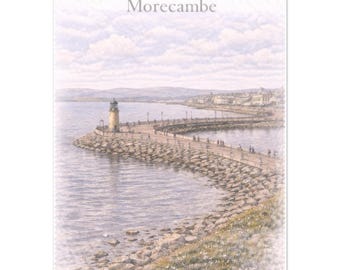 Morecambe Wall Art Print – Lancashire Coastal Town Travel Poster, A2 A3 A4