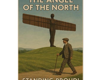 Angel of the North Poster – Vintage North East Wall Art | Gateshead Print | A4 A3 A2