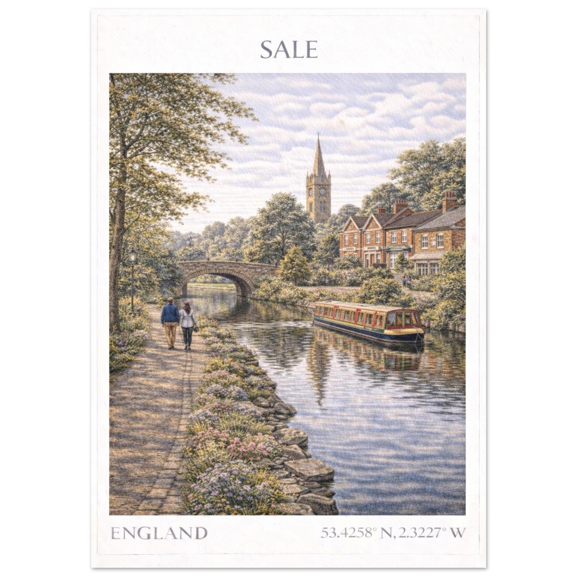 Art Print | Vintage British Travel Poster, Greater Manchester - Etsy UK