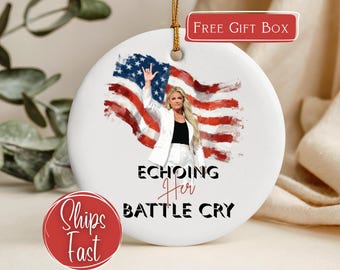 Erika Kirk Ornament, Patriotic Keepsake Gift, American Flag