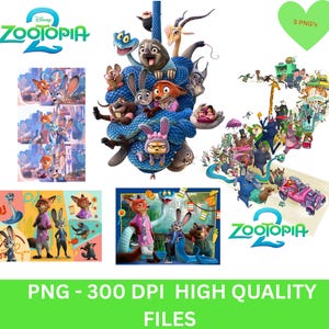 Pakiet PNG Zootopia 2 Pliki projektów cyfrowych do sublimacji – wysoka rozdzielczość – natychmiastowe pobranie, grafika wektorowa