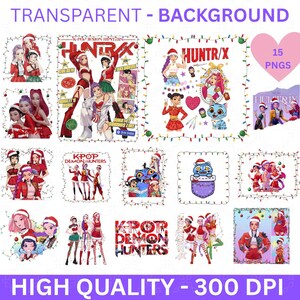 Kpop Demon Hunter Christmas PNG Clipart, Festive Anime Design (Digital Download)