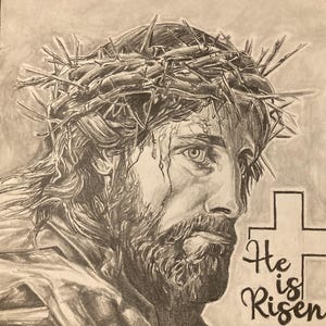 Realistic pencil drawing of Jesus | Fine art print | Christian Wall Art | Religious Home Decor