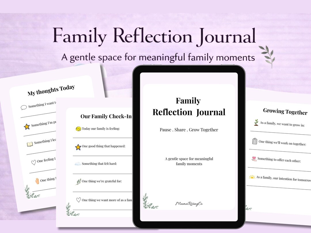 Family Reflection Journal Printable | Family Mindfulness Connection ...