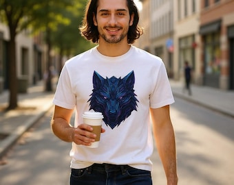 Organic Cotton Wolf Graphic T-Shirt: Eco-Friendly Unisex Tee