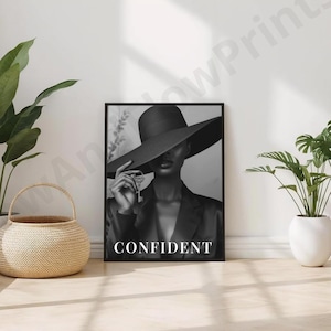 Confident Black Woman Art: Afrocentric Empowerment Poster (Digital Download)