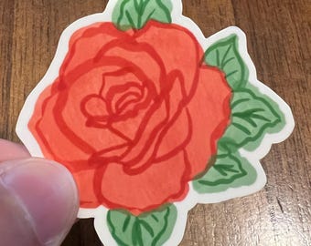 Red Plus Sticker Rose Sticker Red - Etsy