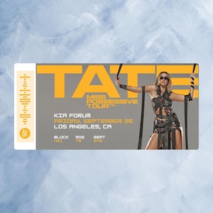 Tate McRae - Miss Possessive World Tour 2025 - Europe Arena Souvenir anpassbare Karte
