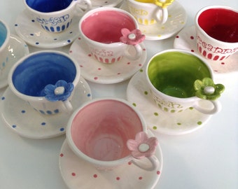 10 Child size  Personalized tea cup party favors