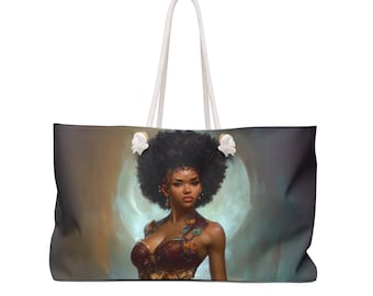 Afro Goddess Weekender Bag Ethereal Black Woman Travel Tote