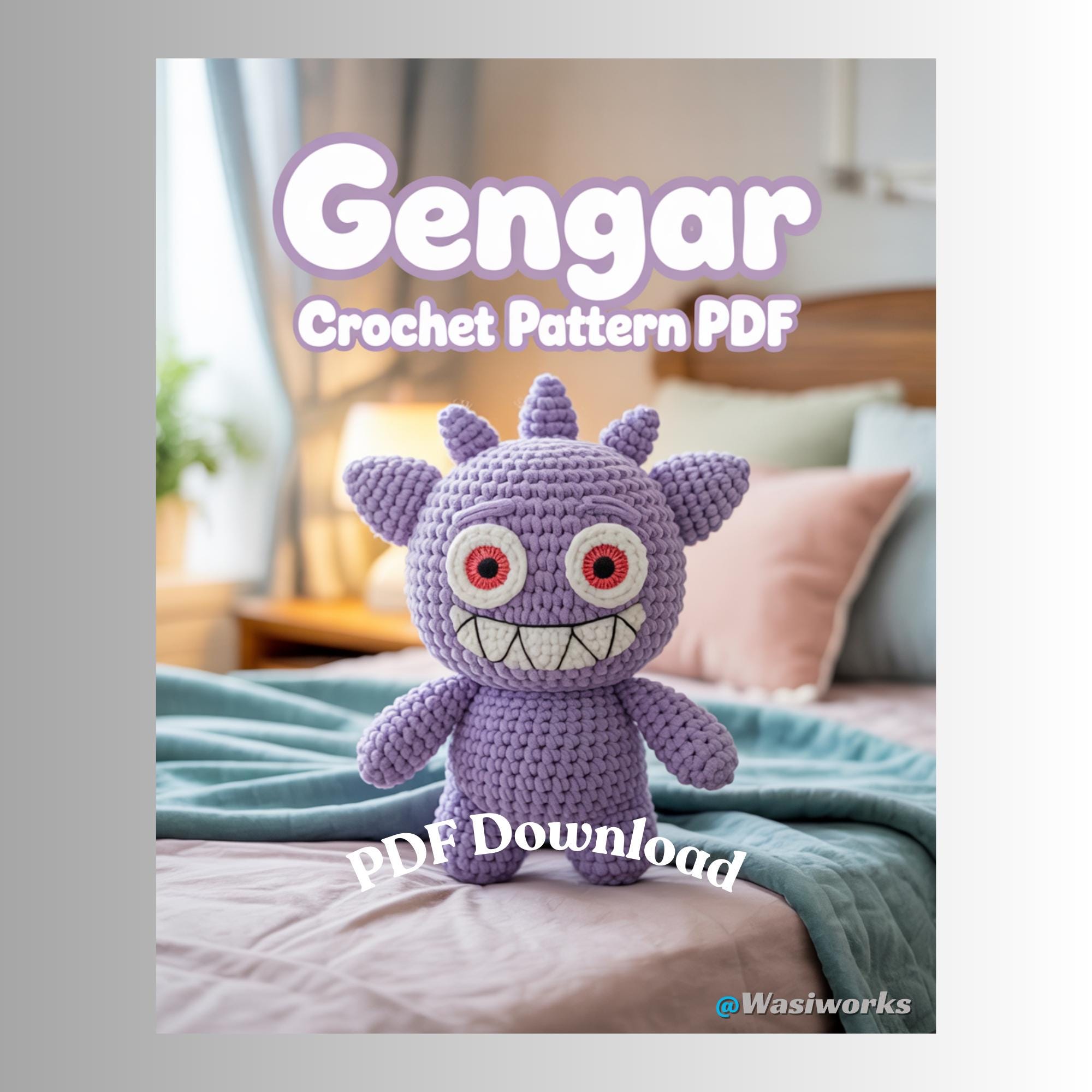 30 Anime Crochet Patterns to Stitch Your Favorite Characters, Plushies, and Fan-Favorite... 17 Gengar Crochet Pattern PDF