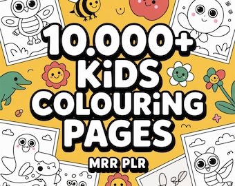 Cute Kids Coloring Pages Bundle | 2025 Youth Theme, Happy Kids, Winnie the Pooh, Halloween, Bugs & Insects, Printable Coloring Book