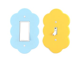 Cozy Rounded Edge Light Switch Cover | Modern Textured Toggle, Rocker, and Outlet Switch Plate | Decorator Switches | Unique Wall Plate