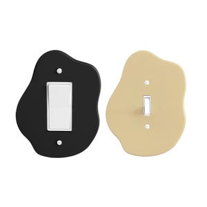 Modern Black Irregular Textured Light Switch Cover Plate | Outlet, Toggle, Rocker Switch Plate | Decorator Switch Cover | Unique Wall Plate