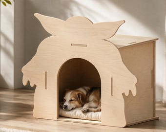 Modern Plywood Pet House, Indoor Cat & Dog House, Luxury Wooden Pet Furniture