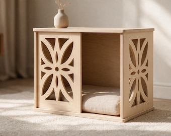 Indoor Dog House with Decorative Cutout Design Cat House