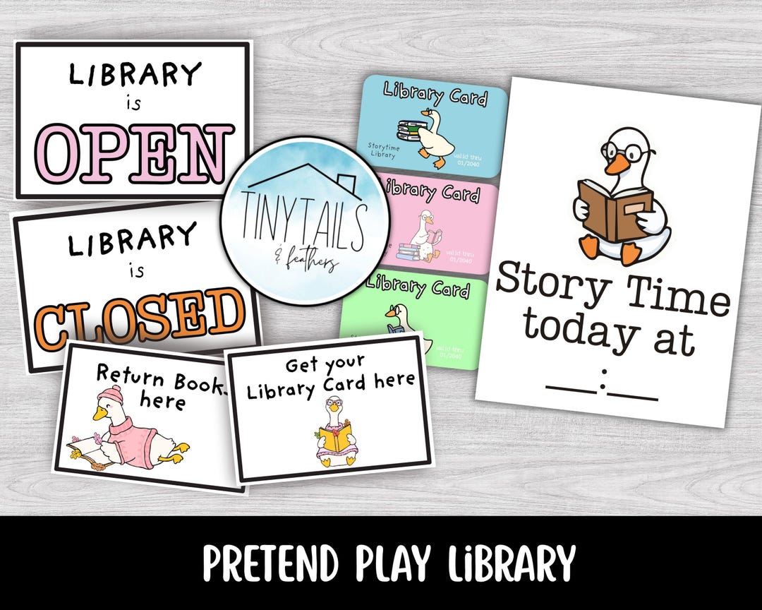 Pretend Play Library: Printable (PDF Download) - Etsy