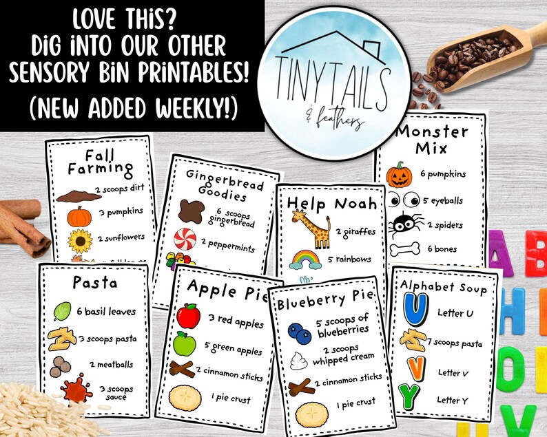 Valentine's Sensory Bin Recipe Cards: Printable (PDF Download) - Etsy