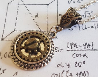 Gothic Steampunk Runde Zahnrad Zahnrad Cabochon Charme Anhänger Halskette