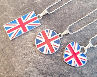 England Britain British UK Union Jack Flag Necklace