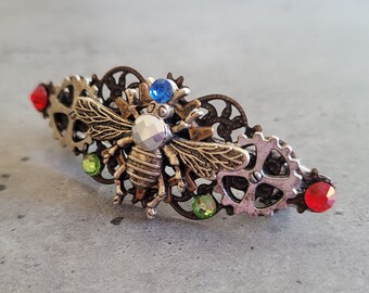 Pasador de cristal con forma de libélula estilo steampunk