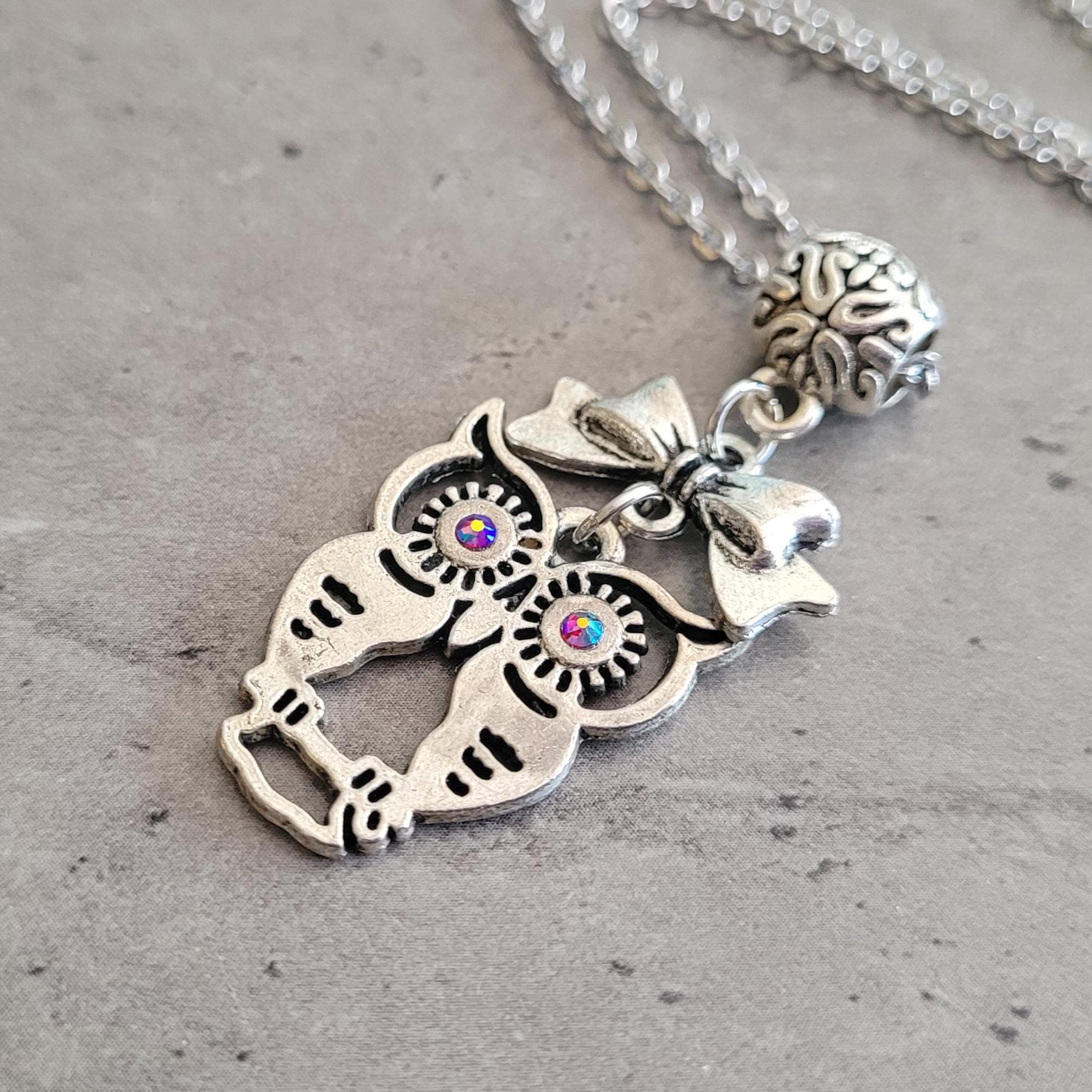 Collana con gufo Collana con ciondolo con conchiglia di abalone in argento sterling 925 per donne e ragazze - Italia